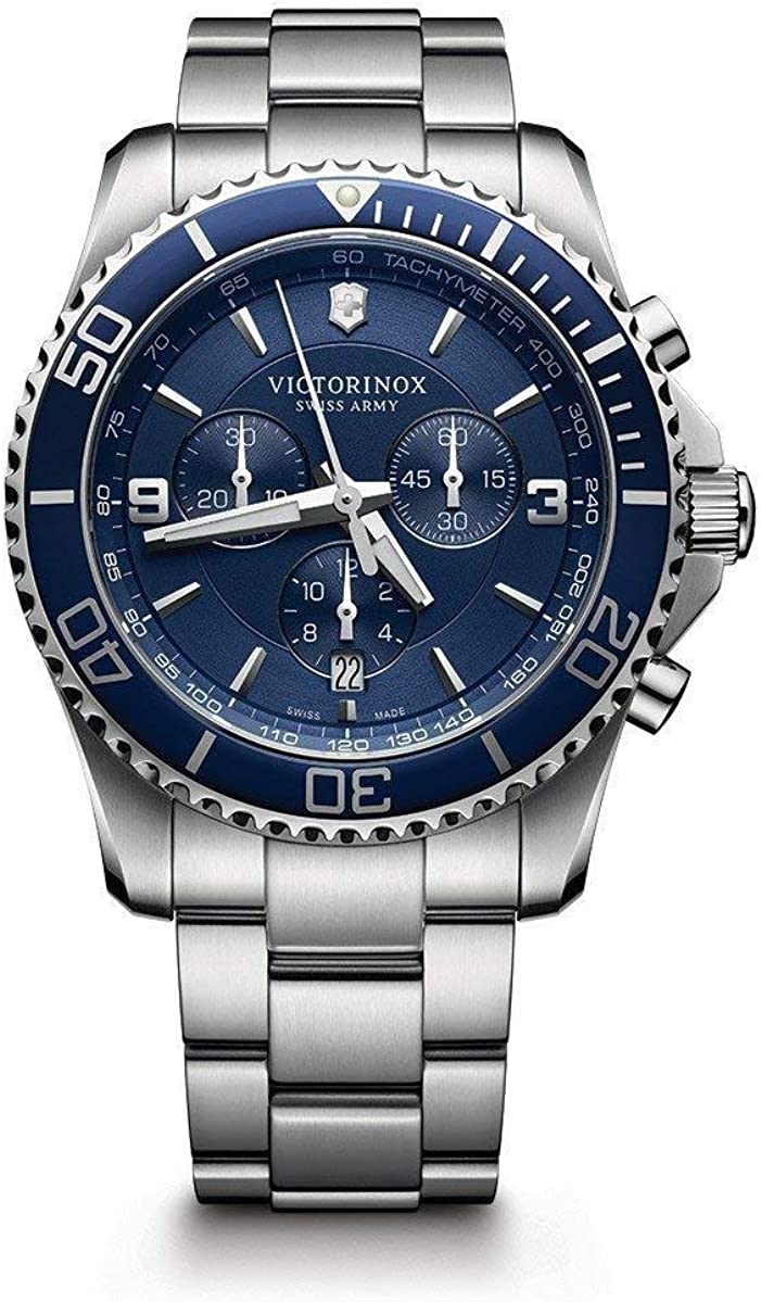 ビクトリノックス 腕時計（メンズ） ビクトリノックス 腕時計 メンズ ブルー シルバー クロノグラフ カレンダー 10気圧防水 Victorinox 241689
