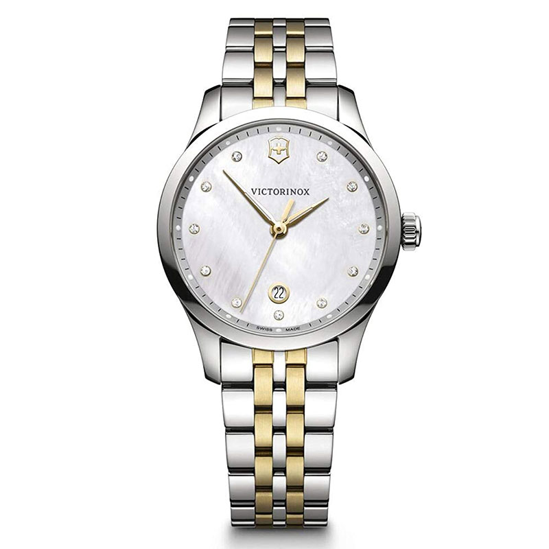 腕時計 レディース シルバー ゴールド ビクトリノックス カレンダー 10気圧防水 Victorinox 241831 並行輸入品