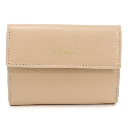 乐天商城 - JIL SANDER 三つ折り財布　J07UI0009-261　ジル サンダー ベージュ ウォレット　BABY WALLET　レザー ミニウォレット ブラック　ブランドロゴ 小銭入れ付き　並行輸入品　　通勤　通学
