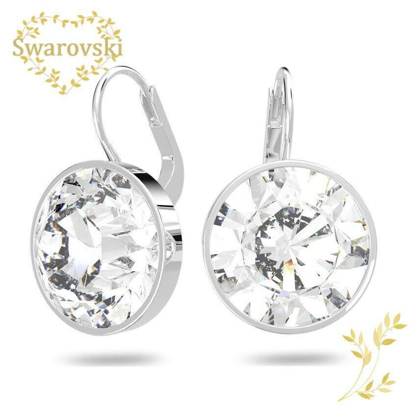 SWAROVSKI ピアス　883551　スワロフスキー Bella drop earrings　ラウンドカット　ホワイト　ロジウムプレーデッド　クリスタル&シルバー　　プレゼント 記念日 誕生日 アニバーサリー　女性　レディースのサムネイル