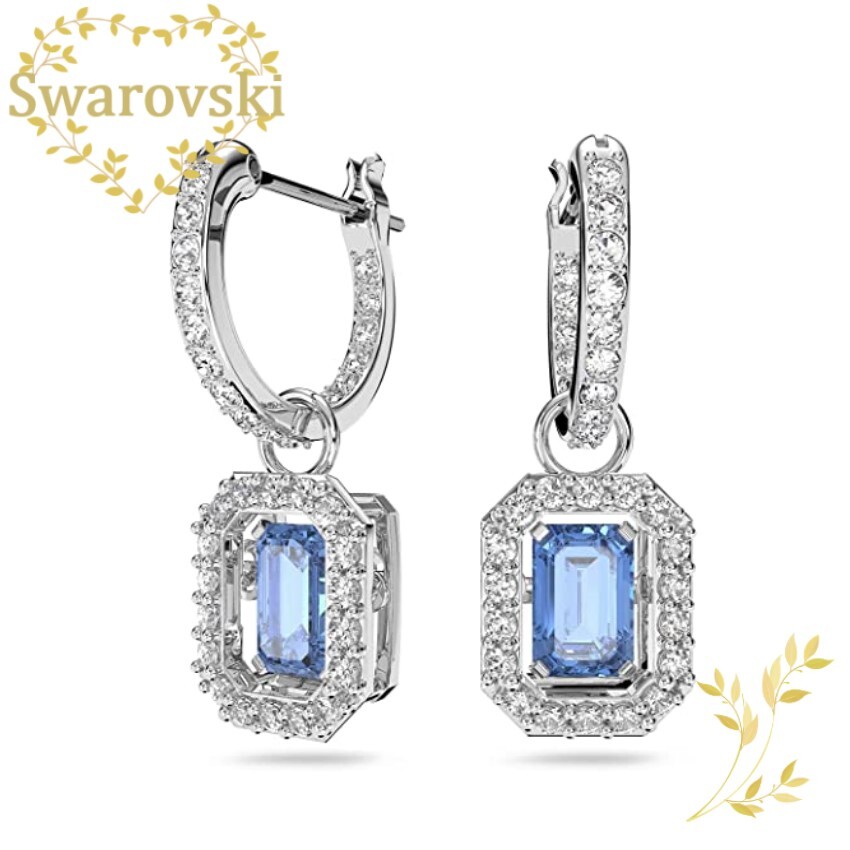 SWAROVSKI ピアス　5619500　スワロフスキーMillenia ドロップピアス オクタゴンカット, ブルー, ロジウム・プレーティング　シルバー　イヤリング　記念日　プレゼント　誕生日　アニバーサリー　並行輸入品