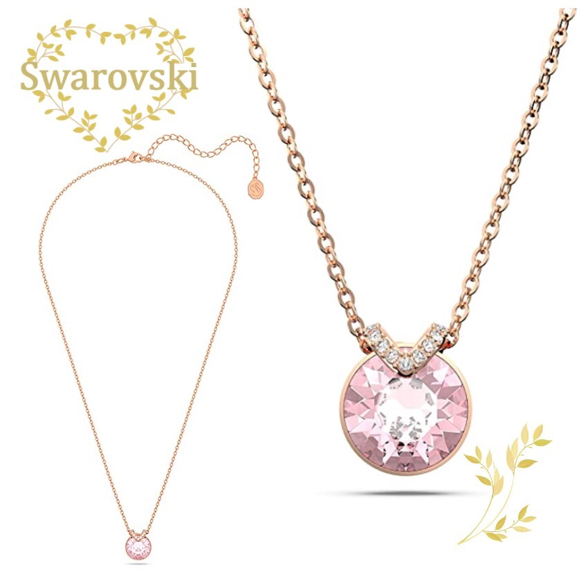 スワロフスキー ネックレス（レディース） SWAROVSKI　ネックレス 5662088　スワロフスキー　Bella V ペンダント　ラウンドカット, ピンク, ローズゴールドトーン・プレーティング プレゼント　アニバーサリー　記念日　並行輸入品