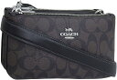 コーチ ショルダーバッグ レディース DOUBLE ZIP CROSSBODY IN SIGNATURE CANVAS ブラウン ブラック CJ790-SVBRB COACH