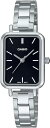 カシオ 腕時計 チープカシオ LTP-V009D-1E ブラック シルバー レディース CASIO