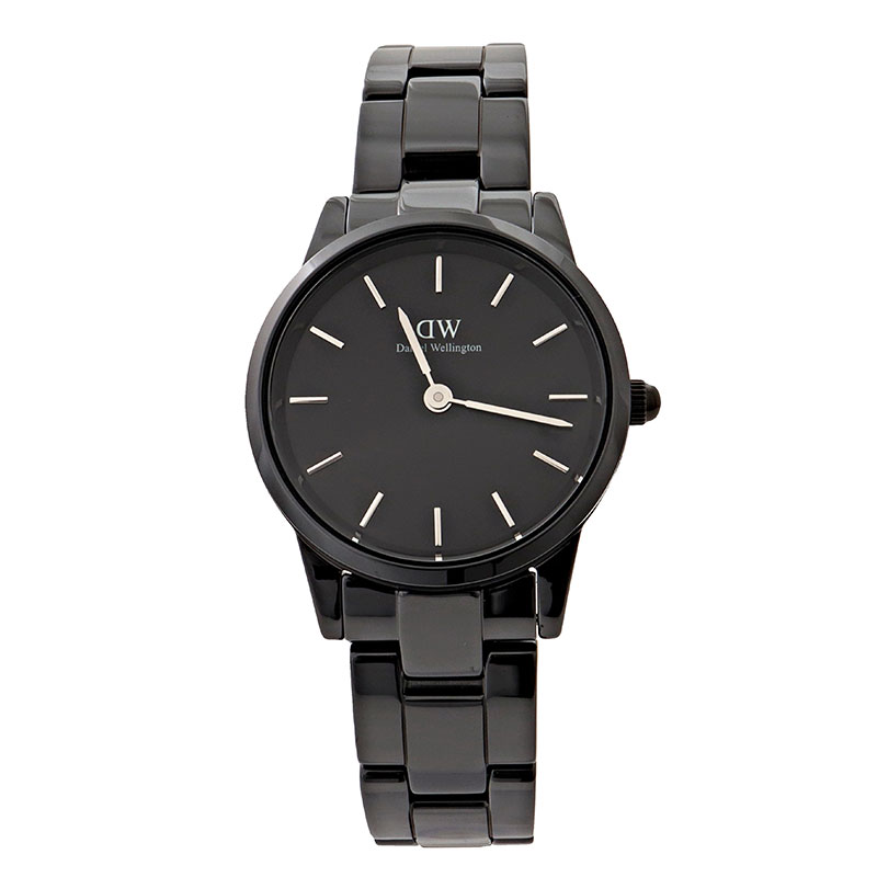 Daniel Wellington 腕時計 DW00100415 ダニエルウェリントン メンズ レディース セラミック 並行輸入品 北欧 Iconic Link CERAMIC 28mm ブラックフェイス ブラックベルト アナログ スポーティ ビジネス ユニセックス 記念日 プレゼント