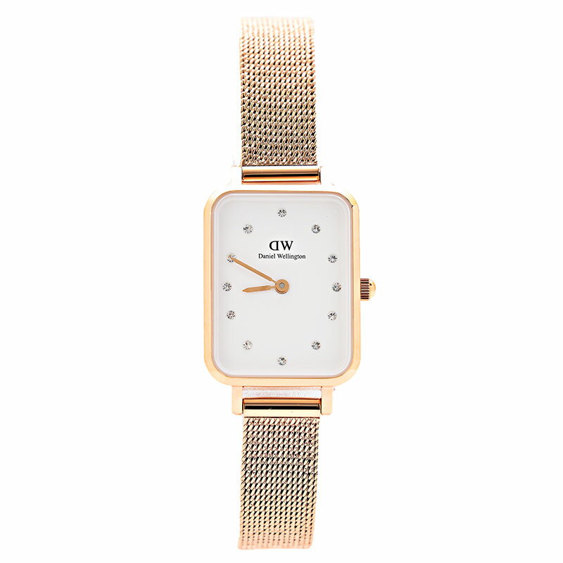ダニエルウェリントン 腕時計 レディース Quadro Lumine Pressed Mesh ホワイト ローズゴールド DW00100527 Daniel Wellington 並行輸入品