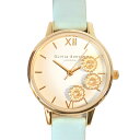 OLIVIA BURTON オリビアバートン OB16CH17 腕時計 30mm ダンシング デイジー サーガ & ゴールド レザーベルト レディース 並行輸入品 プレゼント 記念日 クォーツ