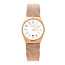 スカーゲン 腕時計 レディース ホワイト ローズゴールド クオーツ メッシュベルト カレンダー SKAGEN SKW3035