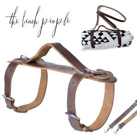 The Beach People(ザ ビーチ ピープル) LEATHER STRAP OP03ブラウン　ビーチタオル ビーチマット ラグ ..