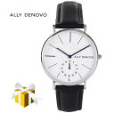 【ALLY DENOVO】 腕時計 AF5001-1 Heritage Small Eye ヘリテージスモールアイ 36mm シルバーホワイト/ブラック メンズ...