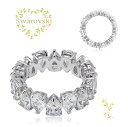 クリスタル 指輪 Swarovski　5572825　スワロフスキー　Vittore リング　ペアカット, ホワイト, ロジウム・プレーティング　指輪　52サイズ　11 - 12号(16.4mm)　エタニティリング　クリスタル　シルバー　ホワイト　プレゼント 記念日 誕生日 アニバーサリー　並行輸入品