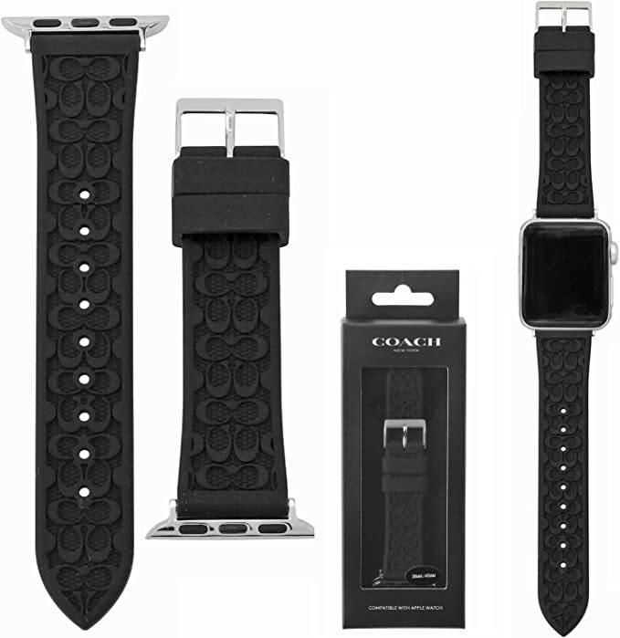 COACH 時計用ベルト 14700052 レディース アップルウォッチ 交換バンド 替えベルト38mm 40mm 対応 ブラック シリコンラバー COACH ウォッチ 新生活 並行輸入品 プレゼント オフィス ビジネス 記念日