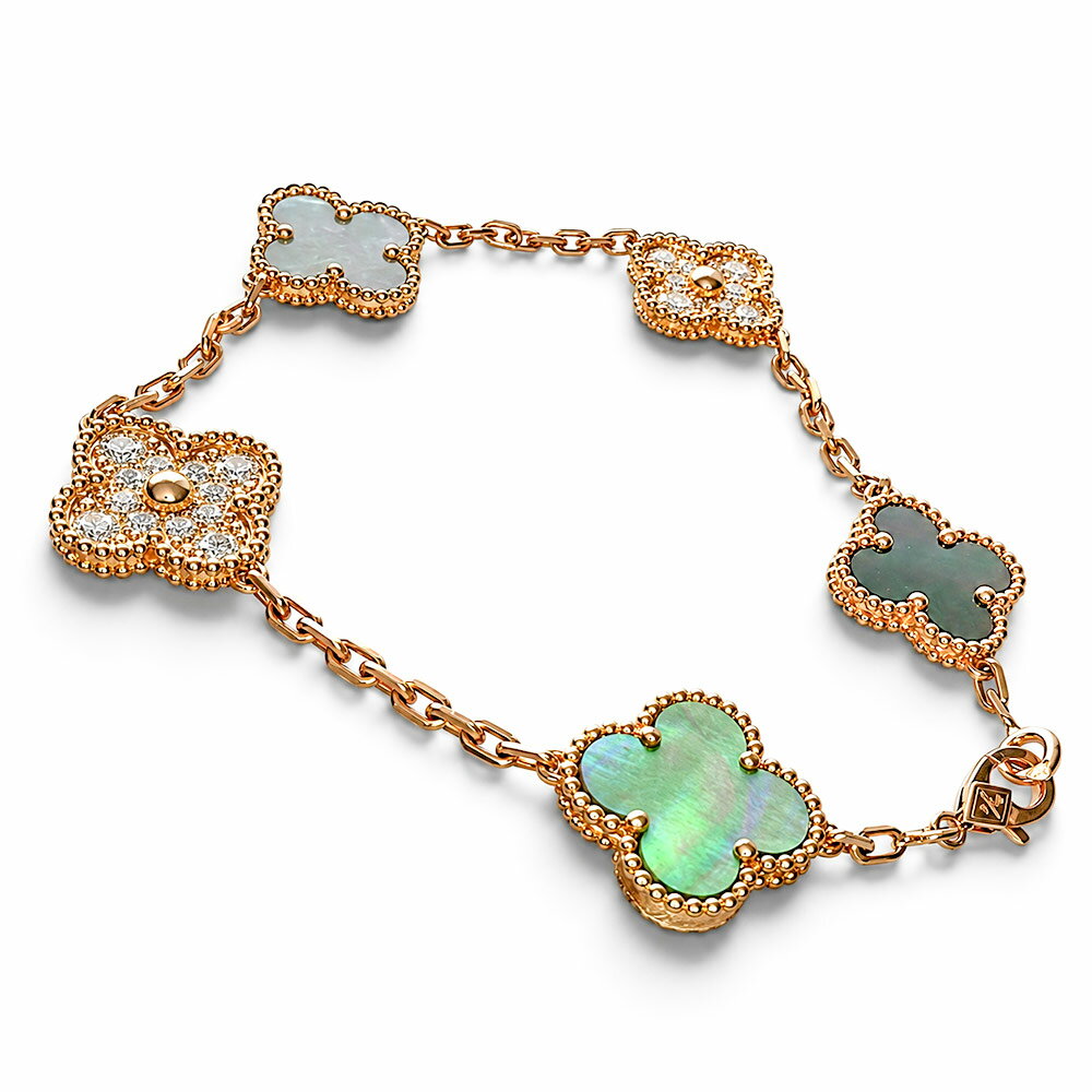 Pink Gold - 【中古】VanCleef & Arpels/ ヴァンクリーフアーペル ヴィンテージアルハンブラ ブレスレット5モチーフ レディース 18K ローズゴールド 【コンディション：中古A】