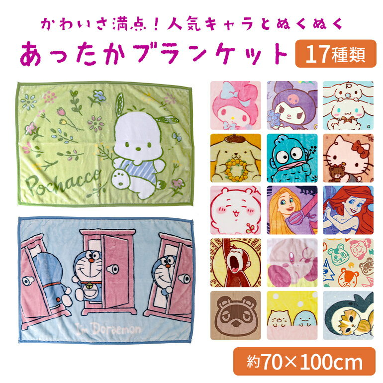 ひざ掛け ブランケット 約70×100cm ディズニー サンリオ 任天堂 どうぶつの森 おさるのジョージ ドラえ..