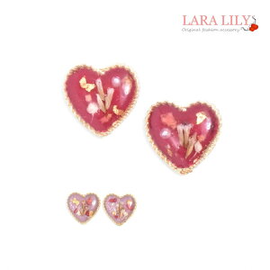 【クーポンで20%OFF】 樹脂イヤリング 樹脂ピアス 花 ドライフラワー ハート パール ゴールド シンプル おしゃれ かわいい レディース 秋 冬 金属アレルギー対応 ピアス イヤリング 樹脂ノンホールピアス クリップイヤリング スタッド 小ぶり amm