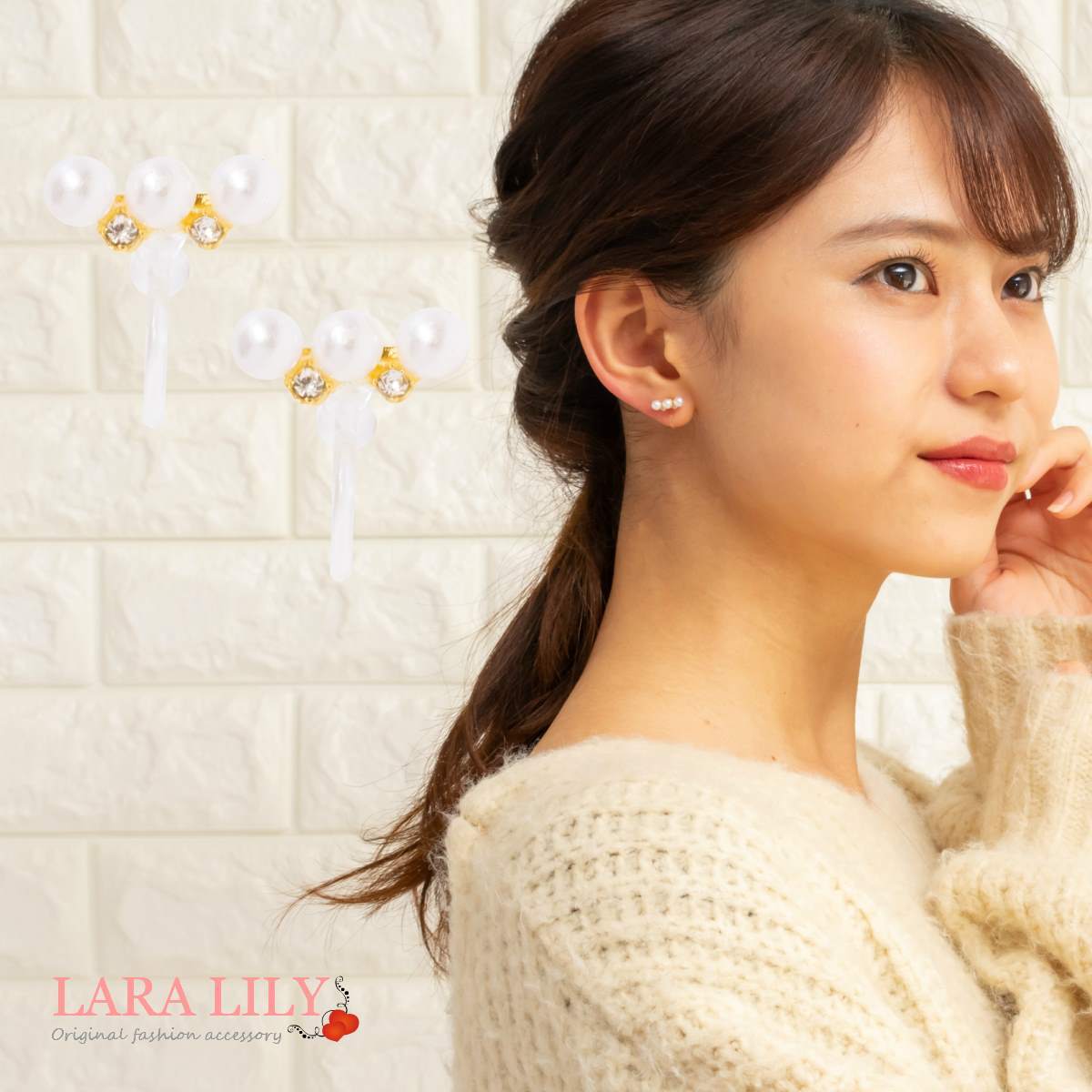 【クーポンで20%OFF】 樹脂イヤリング 樹脂ノンホールピアス イヤーカフ 3連パール ビジュー おしゃれ かわいい シンプル イヤリング レディース 春 夏...