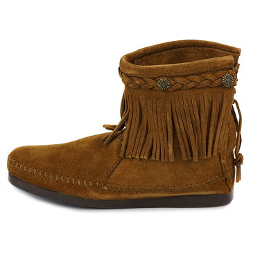 MINNETONKA ミネトンカ フリンジブーツ HI TOP BACK ZIP BOOT 293 レディース 女性 シューズ 靴 ジップブーツ スエード DUSTY BROWN ダスティブラウン 5-8 【送料無料 並行輸入品】