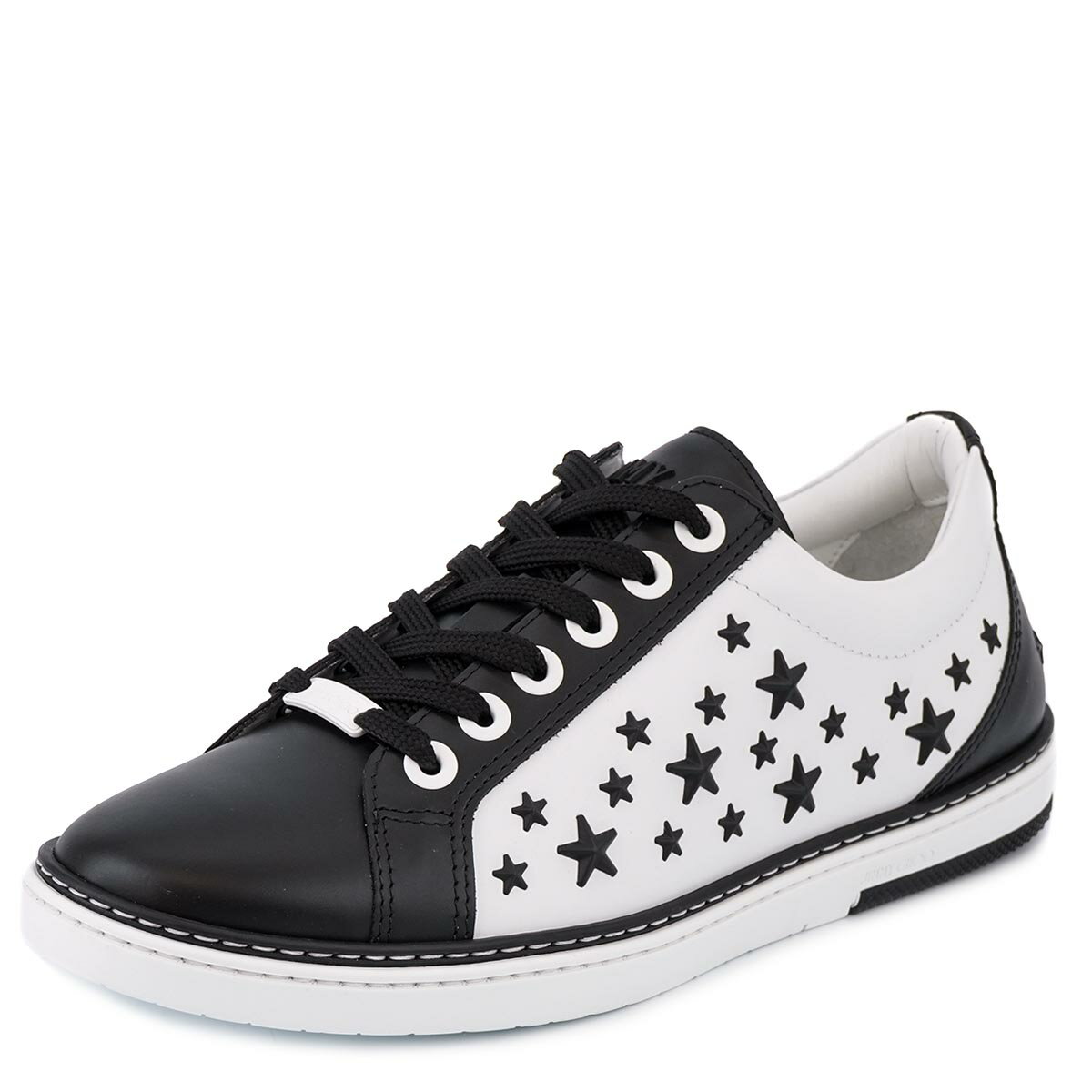 JIMMY CHOO ジミーチュウ ジミーチュー ローカットスニーカー CASH ATQ メンズ マットエナメル スタースタッズ付き 靴 BLACK/WHITE