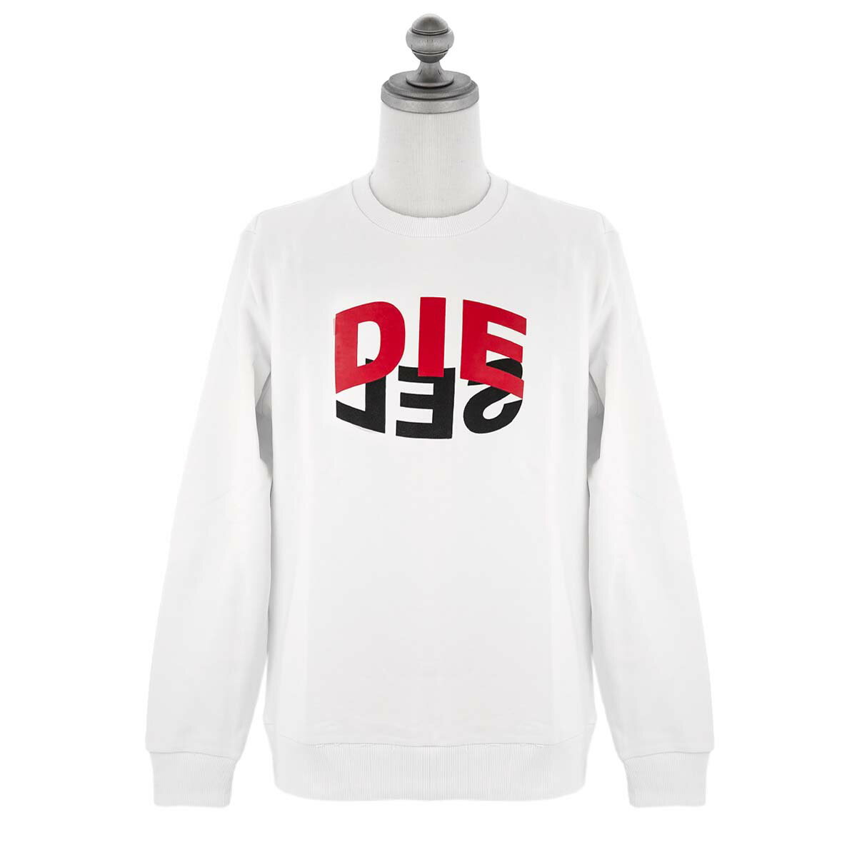 DIESEL ディーゼル トレーナー A00809 0IAJH S-GIRK-N80 SWEAT SHIRT メンズ 男性 スウェット ロゴ 長袖 100 WHITE ホワイト