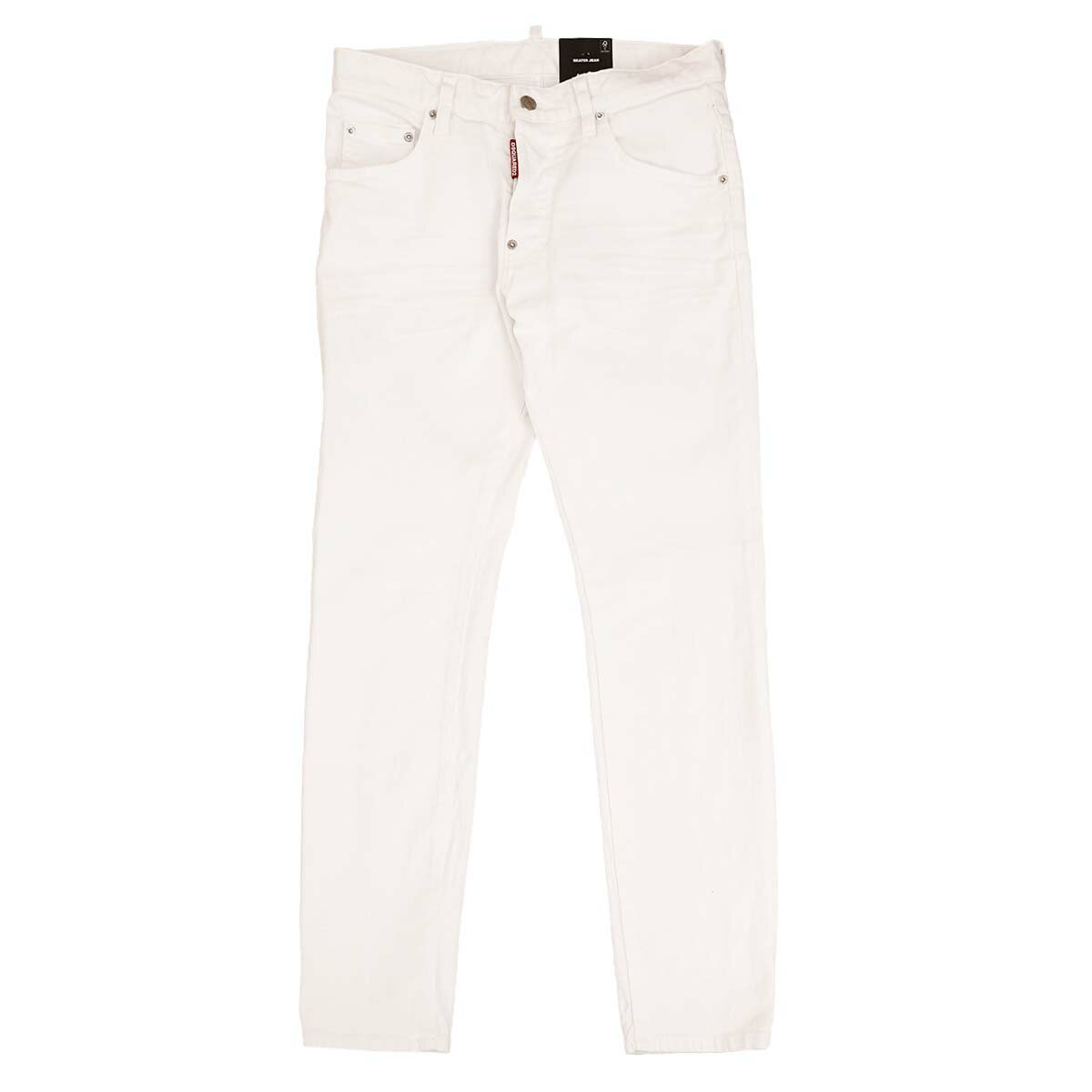 DSQUARED2 ディースクエアード ジーンズ S74LB1379 S39781 SKATER JEANS メンズ 男性 ボタンフライ デニム 100 WHITE ホワイト