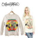 Lauren Moshi ローレンモシ キツネ スウェット トレーナー ビンテージ ブランド エスニック 柄 派手 狐 OVERSIZED VINTAGE PULLOVER LRG TRIBAL ANIMALS 1149