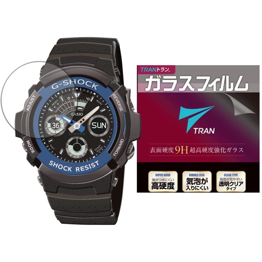 【送料無料】液晶保護フィルム TRAN トラン(R) CASIO 腕時計 G-SHOCK ジーショック 対応液晶保護フィルム ガラスフィルム for AW-591-2..