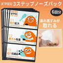 鼻パック 3step nose pack メール便 送料無料 ブラックヘッド 3ステップ ノーズ パック 小鼻の黒ずみ 毛穴ケア ピーリング 鼻パック 韓国パック インスタ 正規品 韓国コスメ A'PIEU アピュ オピュ 6回分 ポイント消費 ポイント消化