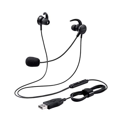 両耳インナーイヤー・ブラック USB接続 HS-EP15UBK・Size:USB接続Style:両耳インナーイヤー・詳しくは「商品の仕様」「商品の説明」をご確認ください。・オンラインゲーム、ビデオ会議・ビデオ通話、音声チャットでの使用に最適...