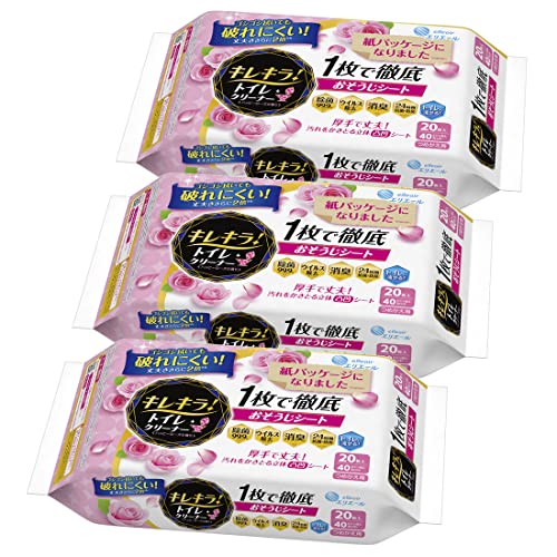 【マラソン最大46倍】エリエール キレキラ トイレクリーナー つめかえ用 ハッピーローズの香り 60枚(20..