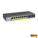 【マラソン最大46倍】【品】 ネットギア NETGEAR スイッチングハブ 8ポート 1G (SFPx2) PoE+ (55W) 金属筐体 静音ファンレス リミ...