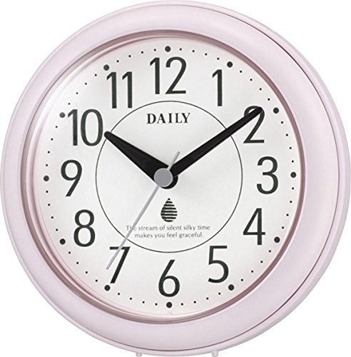 【5/1クーポン配布&ポイントUP】リズム(RHYTHM) 掛け時計 置き時計 防水 防塵 ピンク ф11.8×4.8cm DAILY アクアパークDN 4KG711DN13
