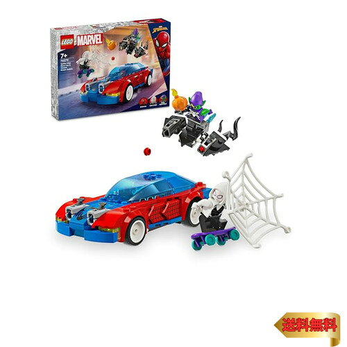 [Marathon Sale - Up to 46x Points] LEGO Super Heroes Spider-Man's Race Car vs. Venomized Green Goblin Showdown Toy, Gift, Building Blocks