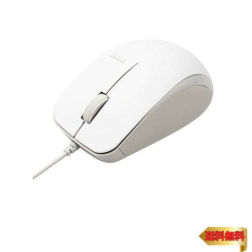 【マラソン最大46倍】エレコム マウス 有線 M-BL27UBKWH 3ボタン ラバーグリップ 抗菌 ホワイト