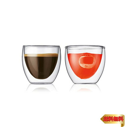 【マラソン最大46倍】Bodum(ボダム) BODUMグラス コップ タンブラー PAVINA パヴィーナ ダブルウォール グラス 80ml 2個セット 保温保冷性