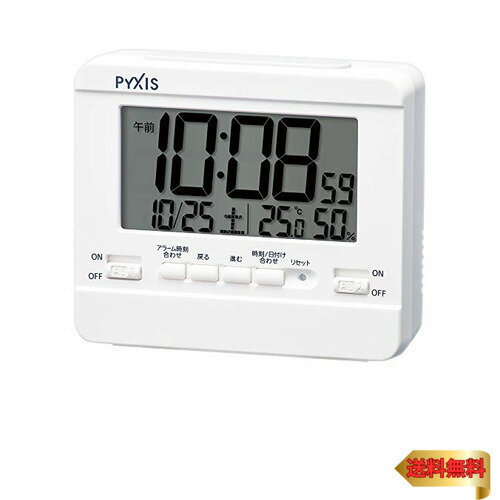 【5 1クーポン配布&ポイントUP】セイコークロック 置き時計 目覚まし時計 掛け時計 デジタル 温度湿度表示 PYXIS ピクシス 本体サイズ:9 10.5 4.2cm NR53