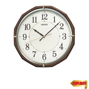 【5/1クーポン配布&ポイントUP】セイコークロック(Seiko Clock) 掛け時計 電波 アナログ 茶メタリック 305×305×47mm KX274B