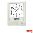 【マラソン最大46倍】セイコークロック(Seiko Clock) 掛け時計 オフィスタイプ 電波 アナログ プログラム機能 カレンダー 液晶表示 銀色 メタリック P