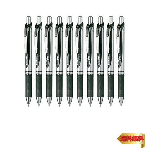 【マラソン最大46倍】ぺんてる ゲルインキボールペン エナージェル BL80-A 1.0黒 10本