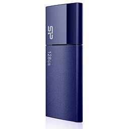 【マラソン最大47倍】シリコンパワー USBメモリ 128GB USB3.0 スライド式 Blaze B05 ネイビーブルー SP128GBUF3B05V1D