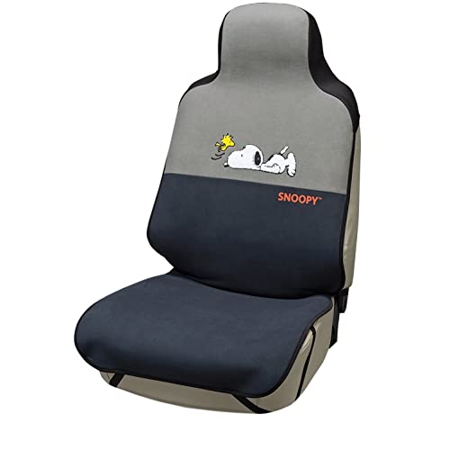 【5/1クーポン配布&ポイントUP】BONFORM シートカバー ねそべりスヌーピー 軽/普通車 前席1枚 グレー 4054-10GY