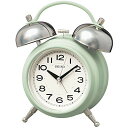 【ポイント消化】セイコークロック 置き時計 01:薄緑 本体サイズ: 17.8×14.2×8.4cm 目覚まし時計 アナログ ツインベル レトロ KR508M