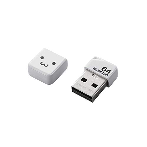 【5/1クーポン配布&ポイントUP】エレコム USBメモリ 64GB USB2.0 小型 キャップ付ホワイト MF-SU2B64GWHF