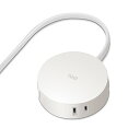 【マラソン最大46倍】エレコム 電源タップ 見せるインテリア roo't(ルオット) 丸型 4個口 1.5m ホワイト AVT-D4-2415WH