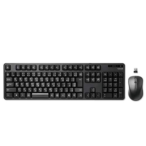 【マラソン最大46倍】エレコム キーボード 【マウスセット】 ワイヤレス (レシーバー付属) メンブレン フルキーボード ブラック TK-FDM106MBK