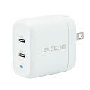 【マラソン最大46倍】エレコム 充電器 USB PD対応 合計40W 2ポート Type-C ×2 折りたたみ式プラグ 2台同時充電 【 iPhone SE3 / 1