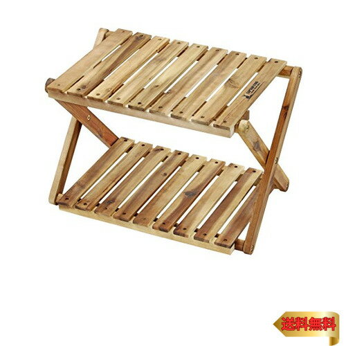 キャプテンスタッグ(CAPTAIN STAG) キャンプ ベランダ 収納棚 木製2段ラック MOVEラック W460mm 高さ2段階調節可能 C