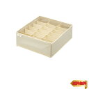 天馬 収納ボックス 布製 Fits ファブリックシリーズ せいとんボックス LL (仕切り18マス) アイボリー 約30×33×11cm