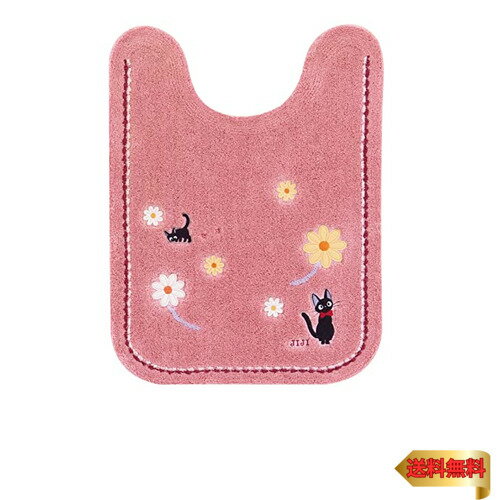 センコー 魔女の宅急便 花さんぽ トイレマット 約80×60cm ピンク キャラクター ジジ 猫 ジブリ 12766