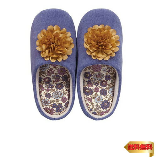 センコー S.D.S シャーロット 花モチーフ付き スリッパ 約 24cm パープル 低反発底 63194