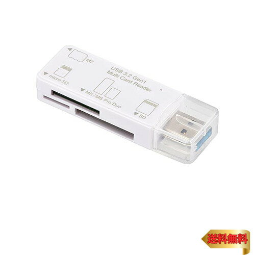 オーム電機 マルチカードリーダー 49メディア対応 USB3.2Gen1 ホワイト PC-SCRWU303-W 01-3968 OHM USB